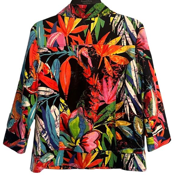 Chico’s Tropical & Colorful Blazer jacket Sz 0 (Small) - Picture 3 of 13